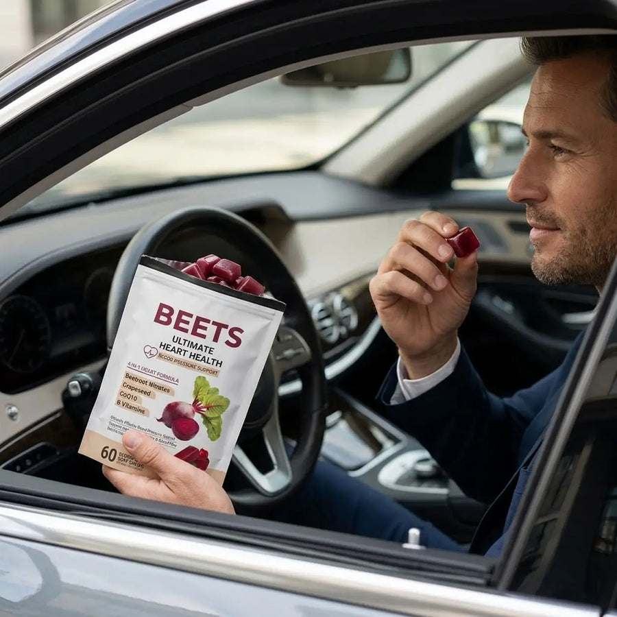 I can take my beets while driving!" — Warren D. · "So much easier than taking pills