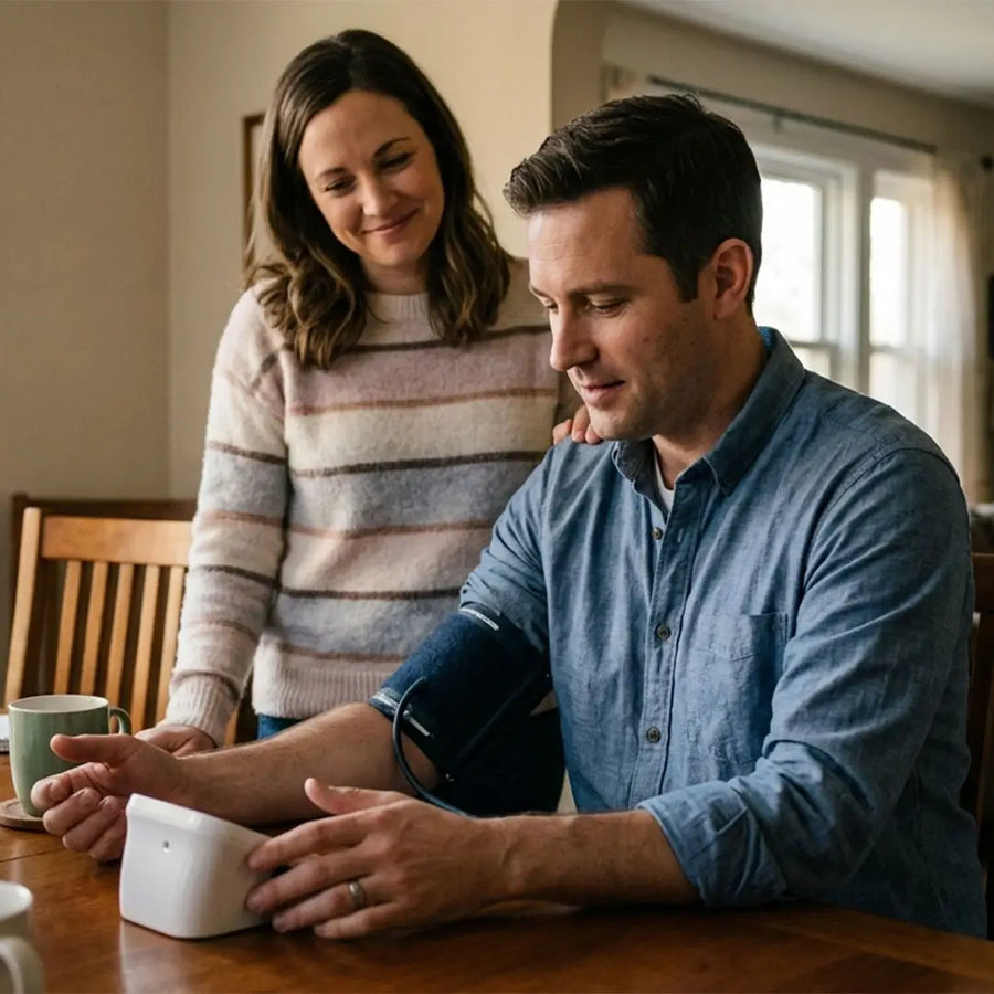 chew on tongue → nitrates activate in saliva → nitric oxide → vessels relax. Simple illustrated diagram
